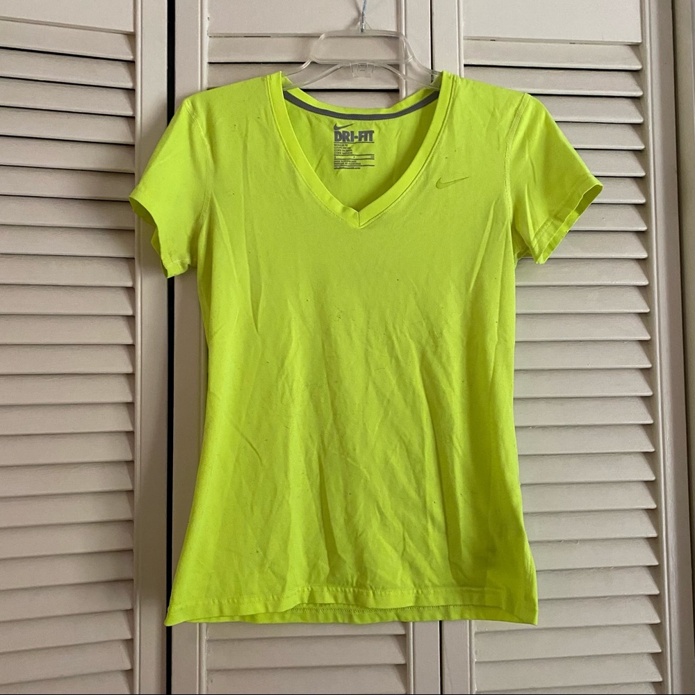 Nike neon yellow V-Neck